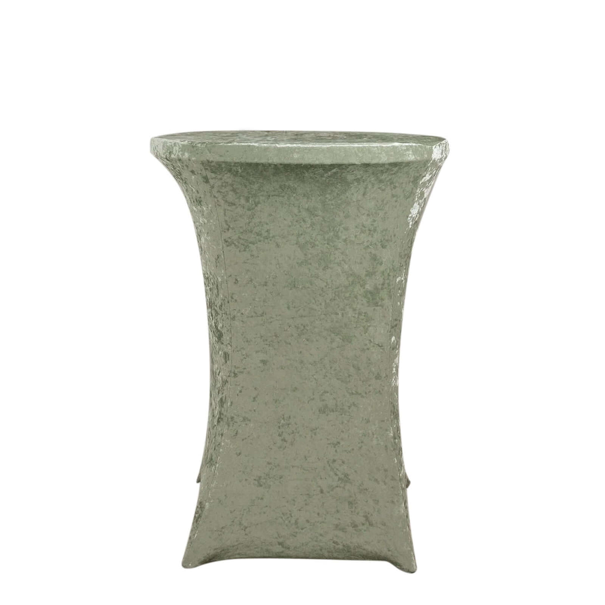 Crushed Velvet Spandex 30" Round Cocktail Table Cover Sage Green Smooth Highboy Tablecloth
