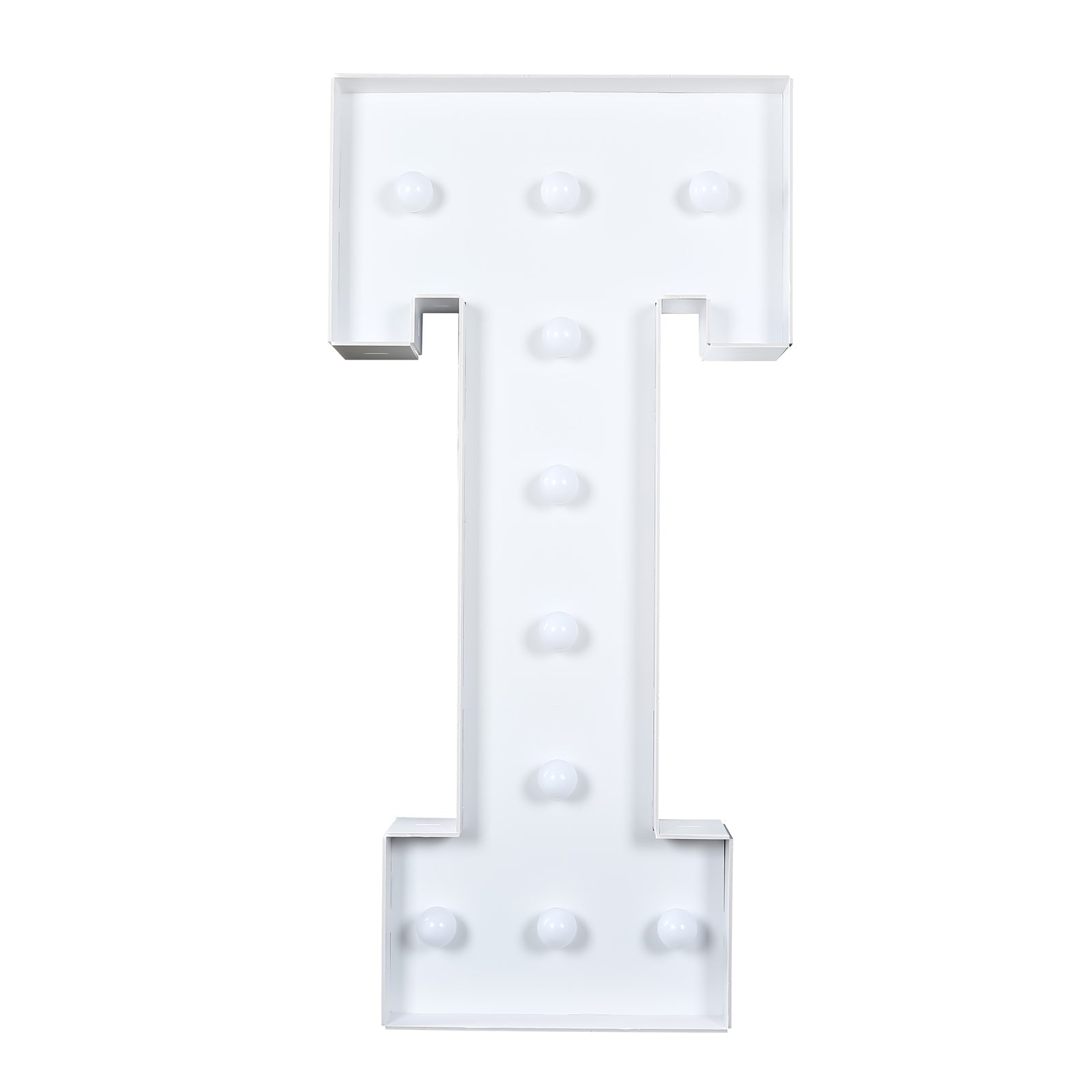 Giant LED Marquee Light Up Letter "T", White 4ft Pre-Cut Foam Board with 10 Warm White Battery Operated LEDs, Glue Gun and Sticks