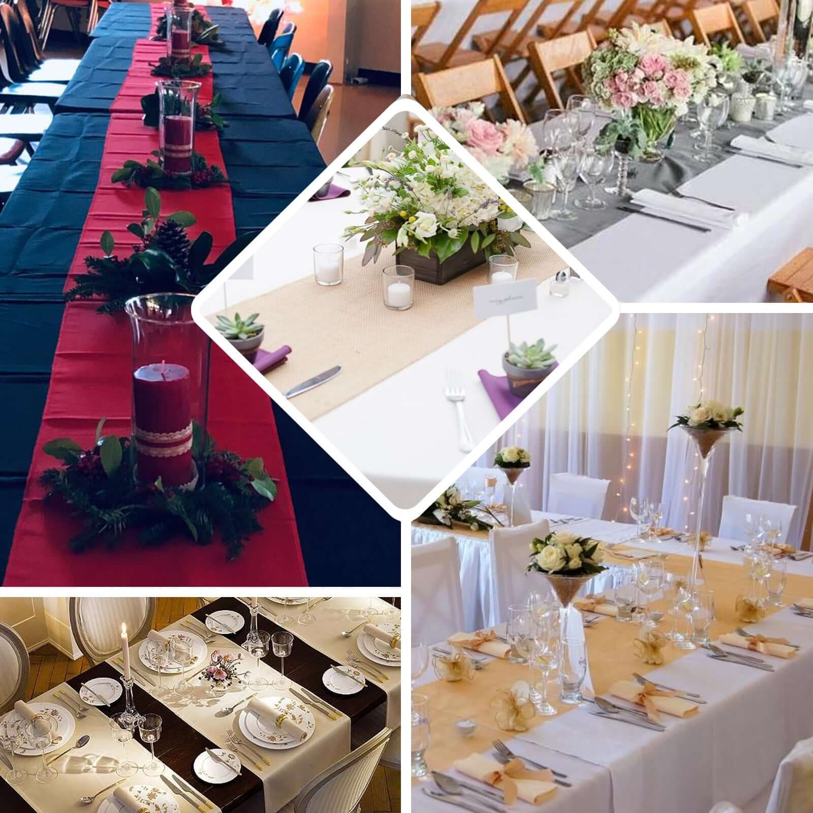 Polyester 12"x108" Table Runner Purple - Durable & Wrinkle-Resistant Table Decor