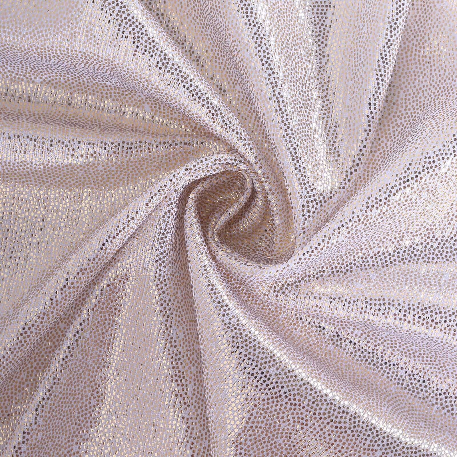 Polyester 12"x108" Table Runner Beige Shimmer Sequin Dots - Wrinkle-Free Finish Table Linen