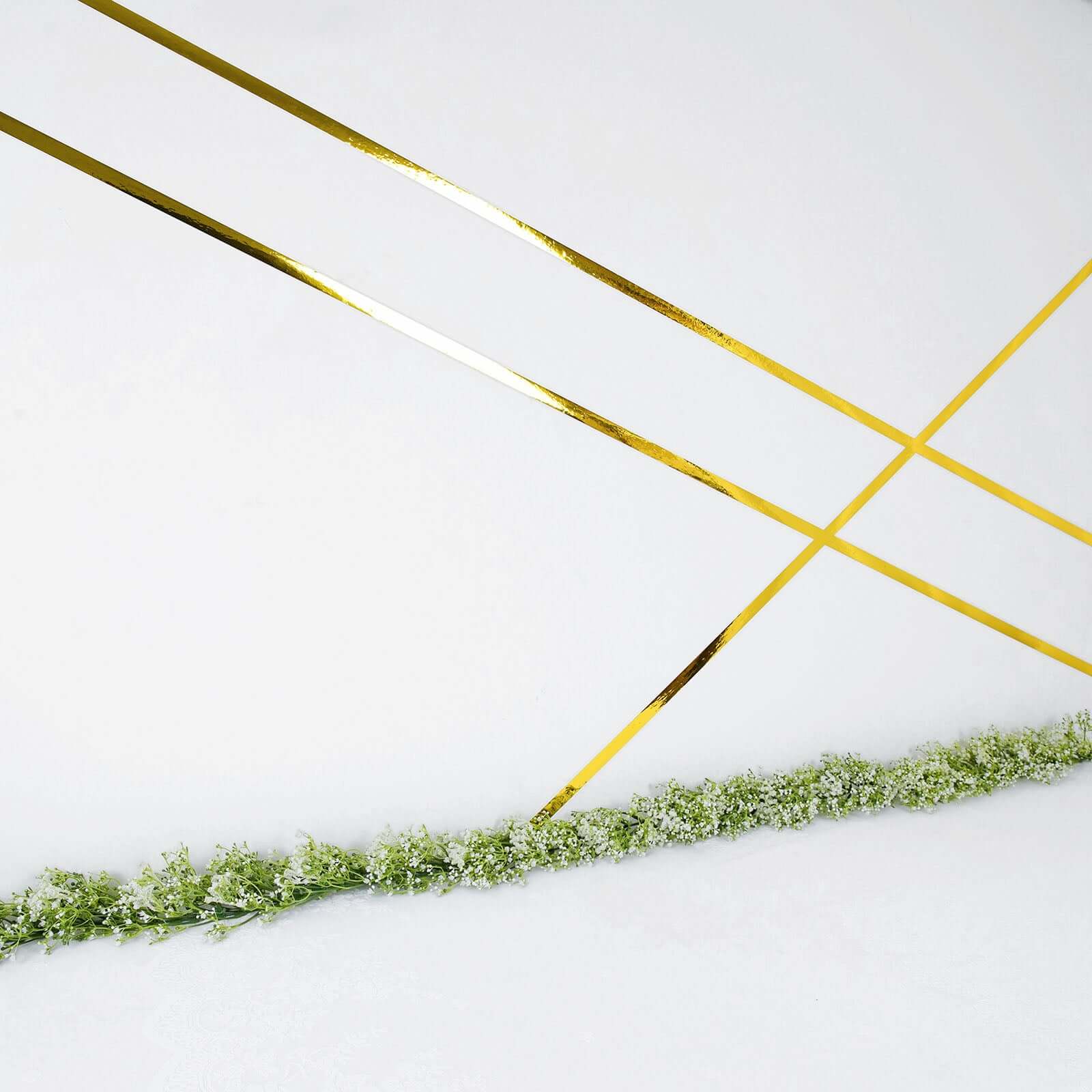 100 Yds 3/8" Gold Metallic Film Tape Adhesive, DIY Floral Wrap Craft Decor Tape - Polyester with Acrylic