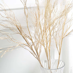 4-Pack Artificial Curly Willow Branches Metallic Gold - Decorative Bendable Long Stem Twig Sprays for Weddings Photo Shoots & Floral Designs 39"