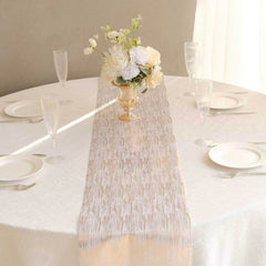 Disposable Table Runner Roll 11"x108" Metallic Gold Faux Suede Print - Stylish Non-Woven Event Decoration