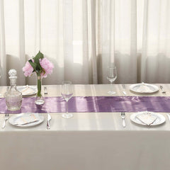Satin 12"x108" Table Runner Violet Amethyst - Stylish Table Linen