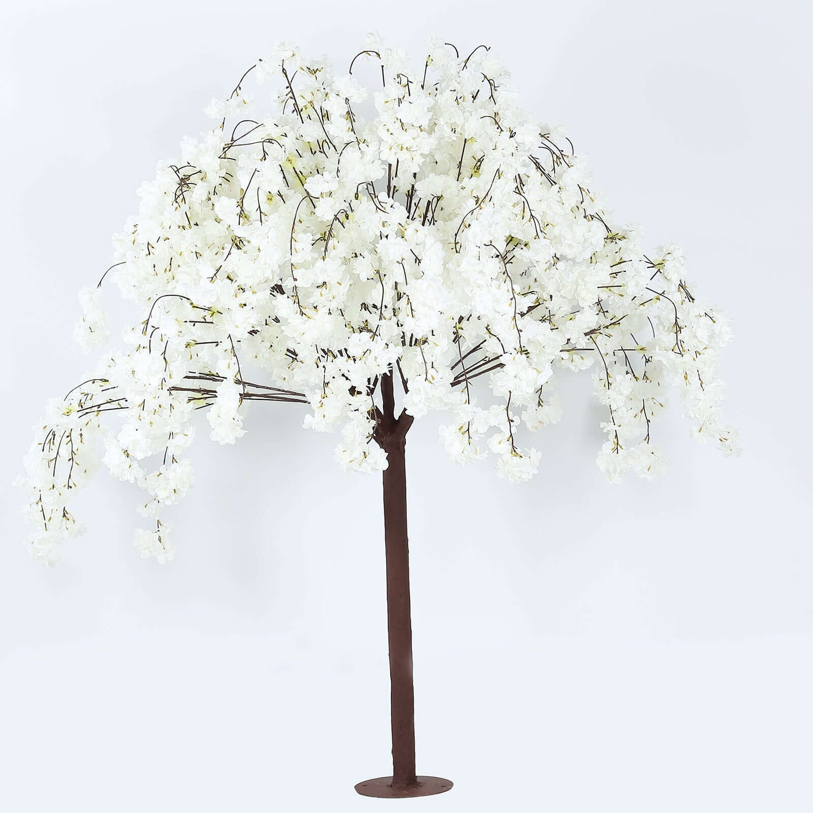 5ft Artificial Cherry Blossom Tree White – Silk Sakura Wishing Tree with Sturdy Metal Base & Realistic Fiberglass Trunk