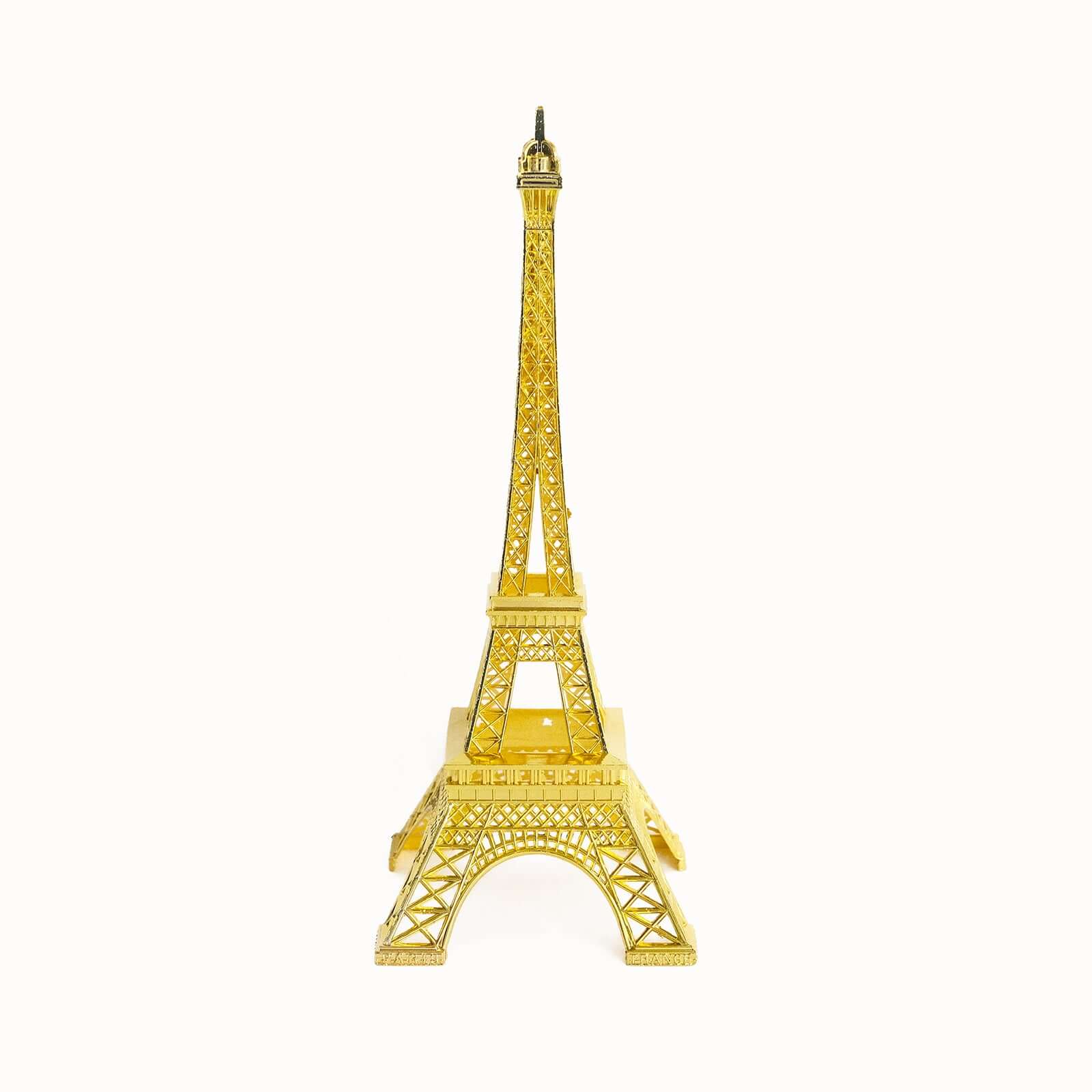 Eiffel Tower Table Centerpiece Metal Gold - Stylish Decorative Cake Topper for Parties & Gatherings 10"