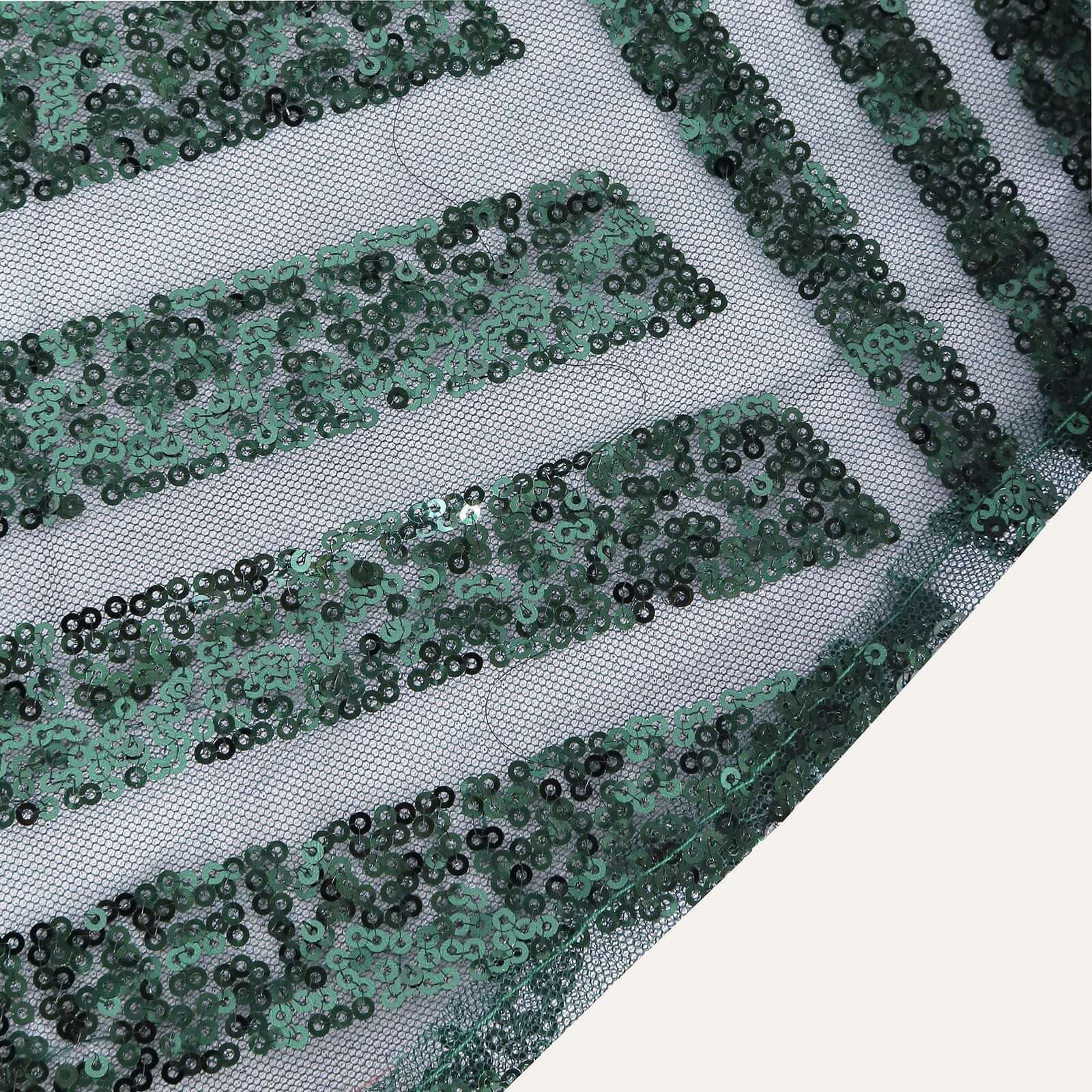 Sequin 12"x108" Table Runner Hunter Emerald Green - Diamond Glitz Design