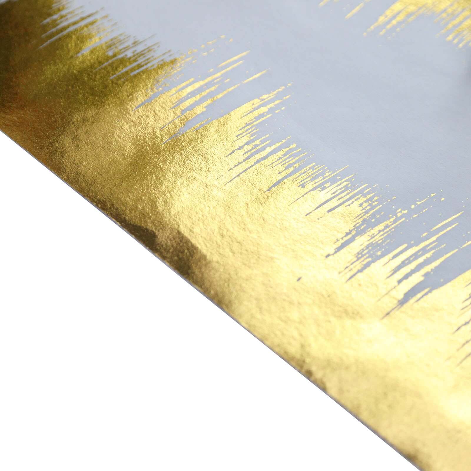 Disposable Table Runner Roll 108" Metallic Gold Foil Icicle Pattern - Stylish Non-Woven Table Decor for Special Occasions