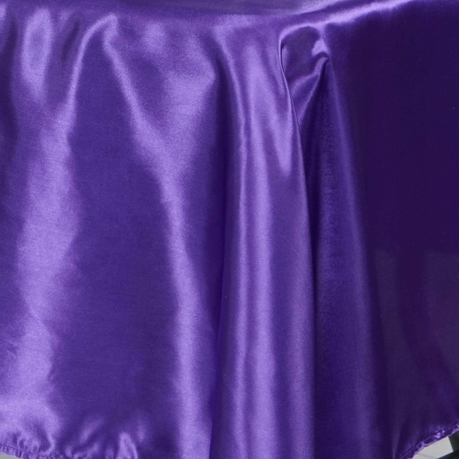 Satin Rectangular 60"x126" Tablecloth Purple - Smooth and Lustrous Table Cover