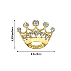 Rhinestone Metal Crown Sash Band Buckle Gold - Glittering Tiara Accent for Weddings & Special Occasions 2"