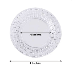 10-Pack Dessert Plates Basketweave Rim Design Clear - Plastic Disposable Salad Plates for Parties 7"