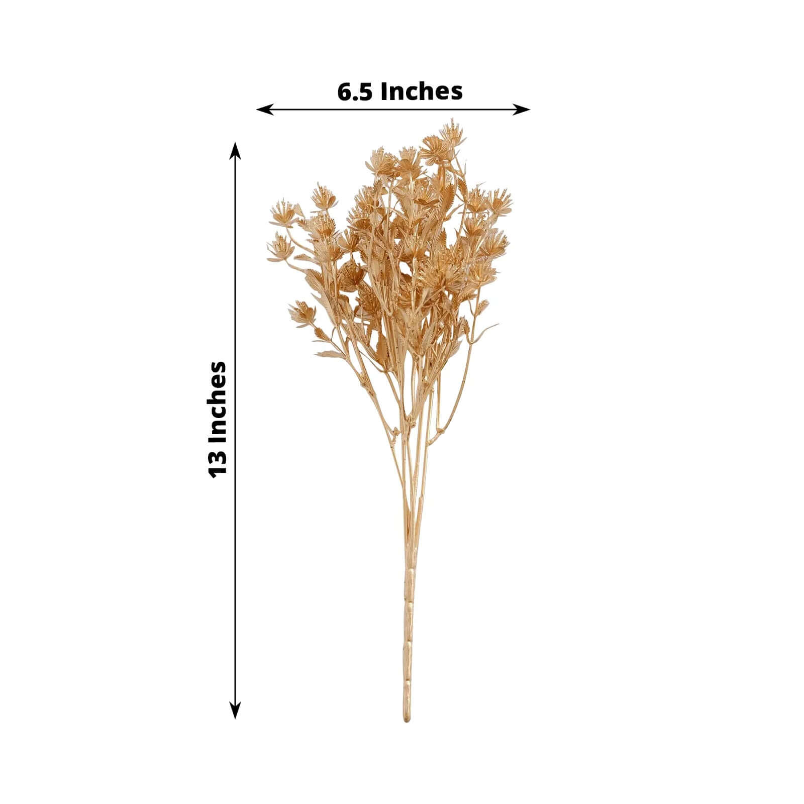 4-Pack Artificial Baby's Breath Flower Bouquet Metallic Gold for Event Decor & Centerpieces 13"