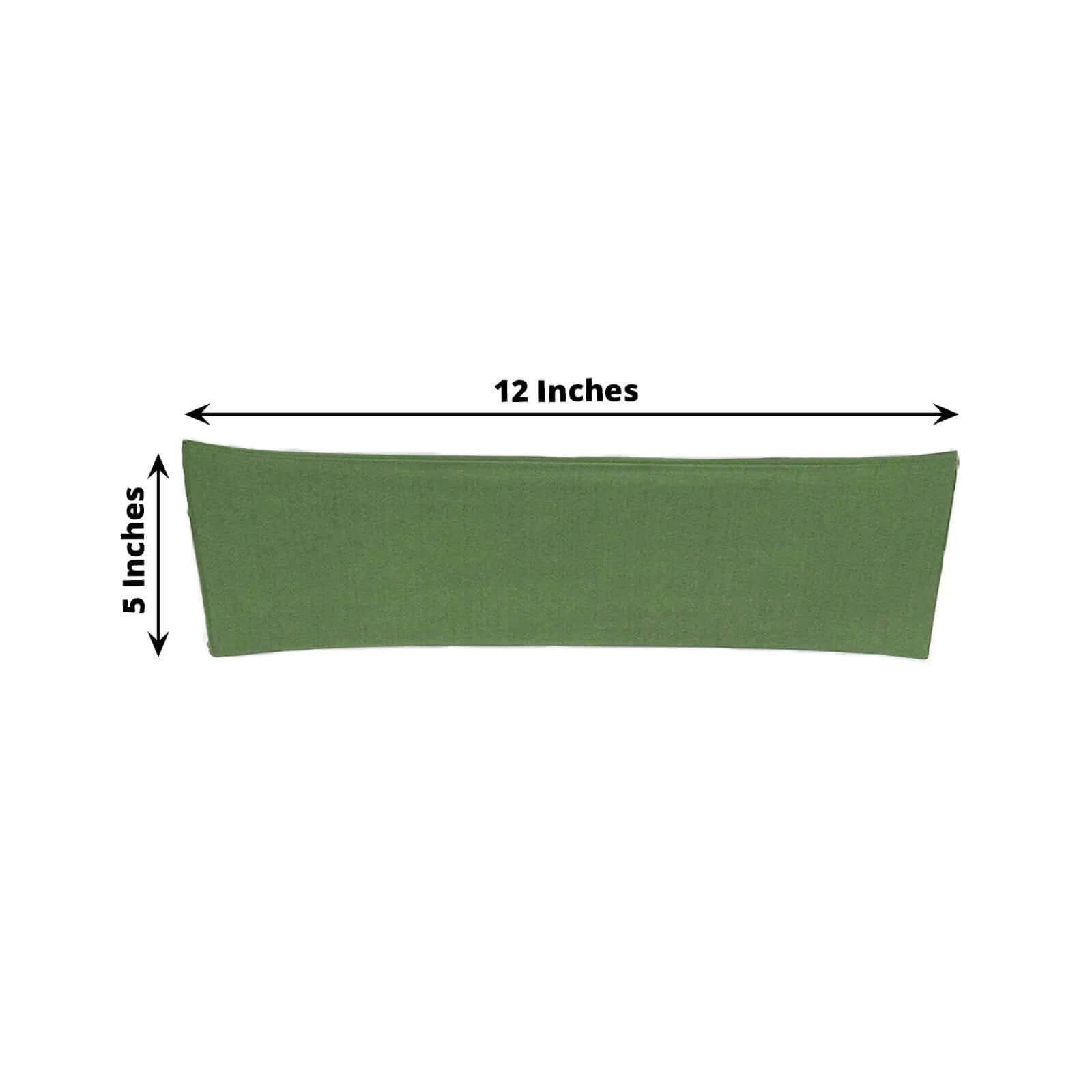 5 Pack Stretch Spandex Chair Sashes Olive Green - Fitted Finish Two Ply Heavy Duty Chair Bands 5"x12"