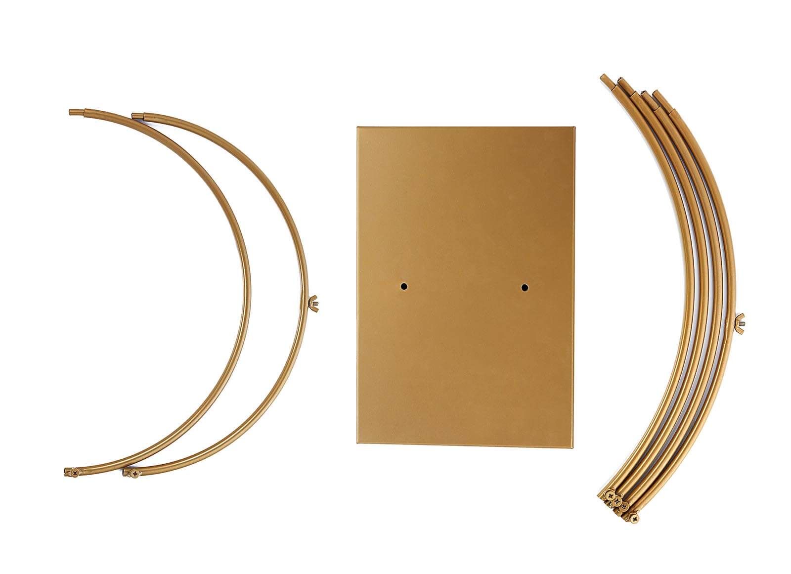 Double Hoop Flower Stand Metal Gold - Wedding Table Centerpiece for Receptions 24" & 16"