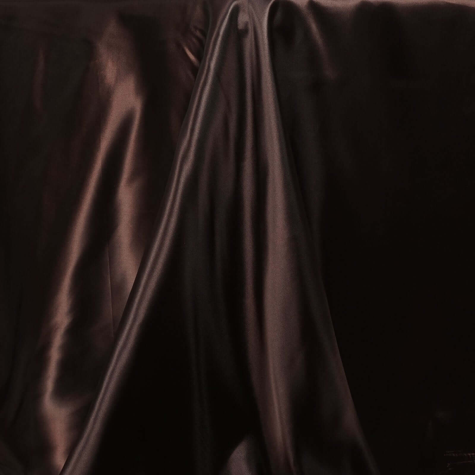 Satin Rectangular 90"x132" Tablecloth Chocolate - Seamless Table Cover
