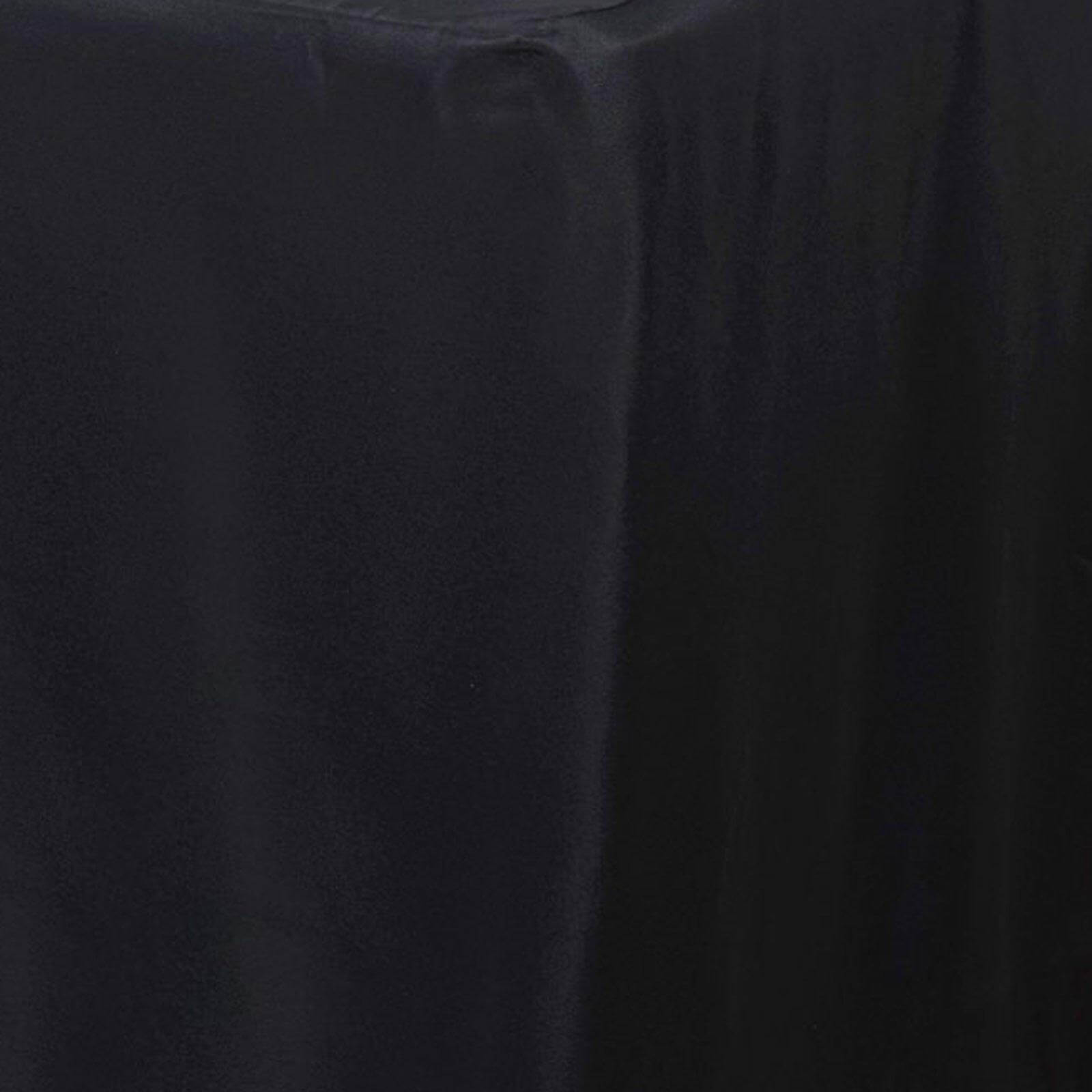 Fitted Polyester 96"x30" Rectangle Tablecloth Black - Durable and Easy to Maintain Table Cover