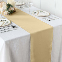 Polyester 12"x108" Table Runner Champagne - Durable & Wrinkle-Resistant Table Decor