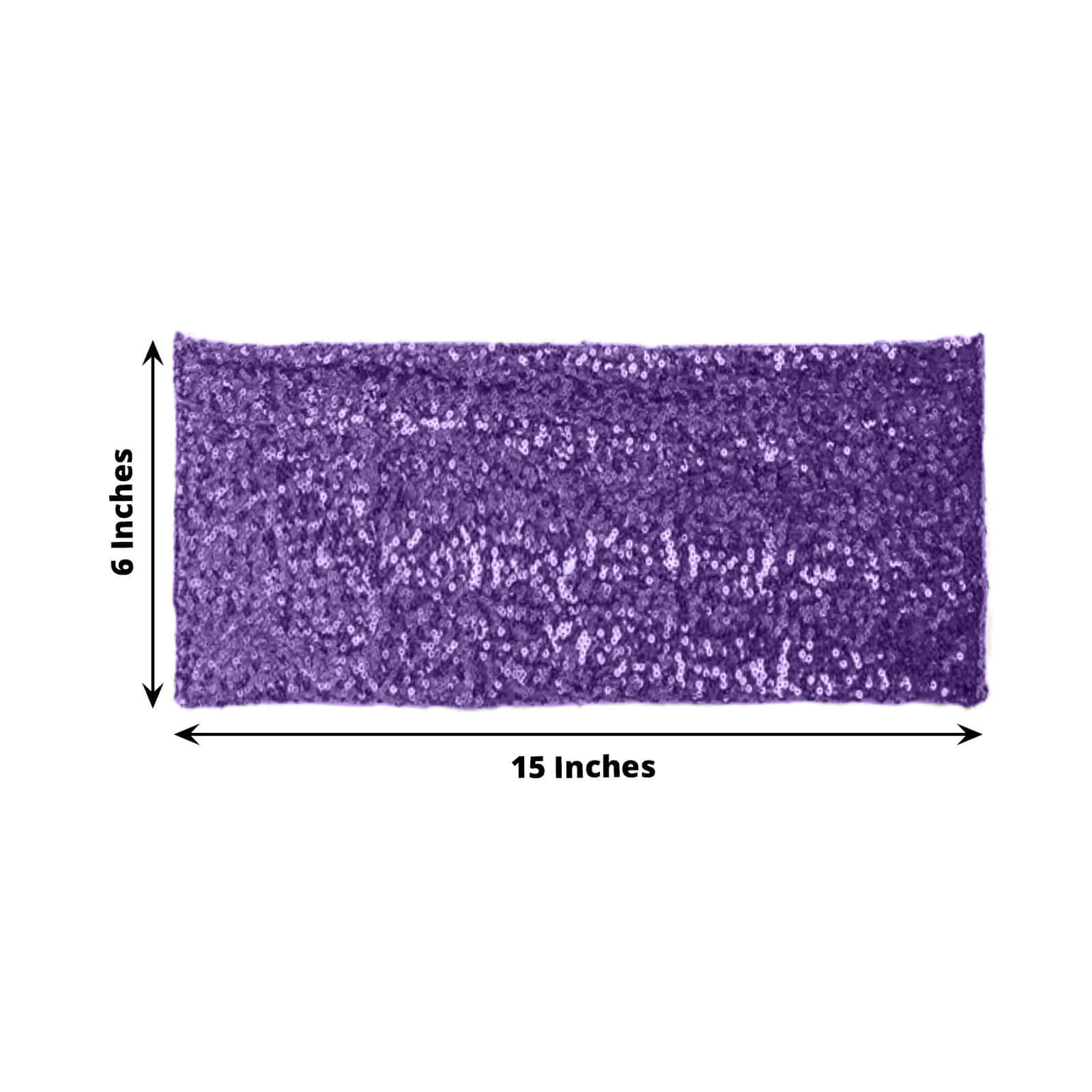 5 Pack Sequin Spandex Chair Sashes Purple - Stretch Chair Bands 6"x15"