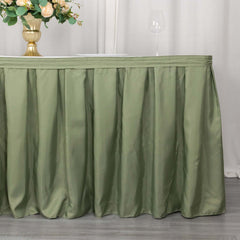 Polyester 21ft Table Skirt Dusty Sage Green - Classic Pleated Design