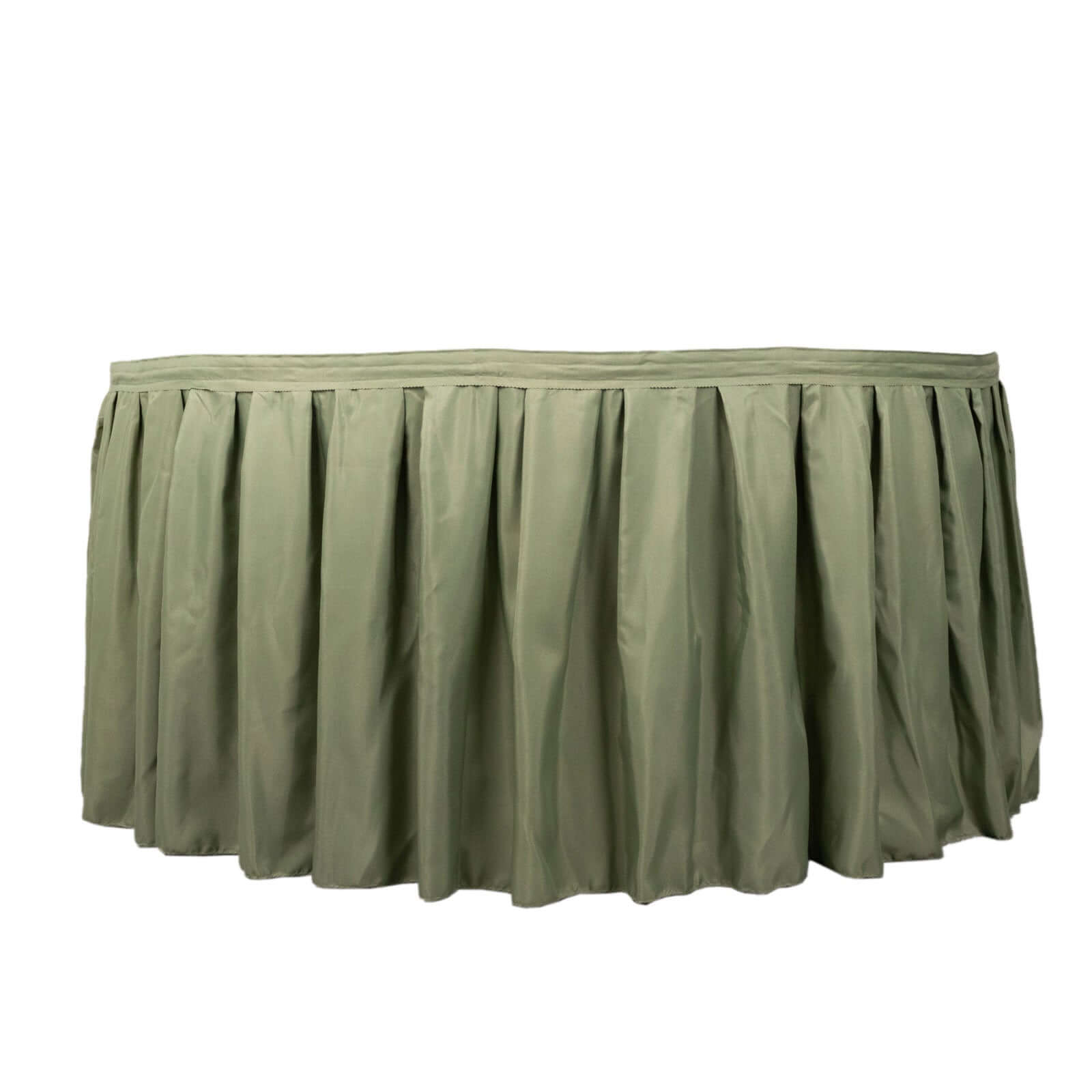 Polyester 21ft Table Skirt Dusty Sage Green - Classic Pleated Design