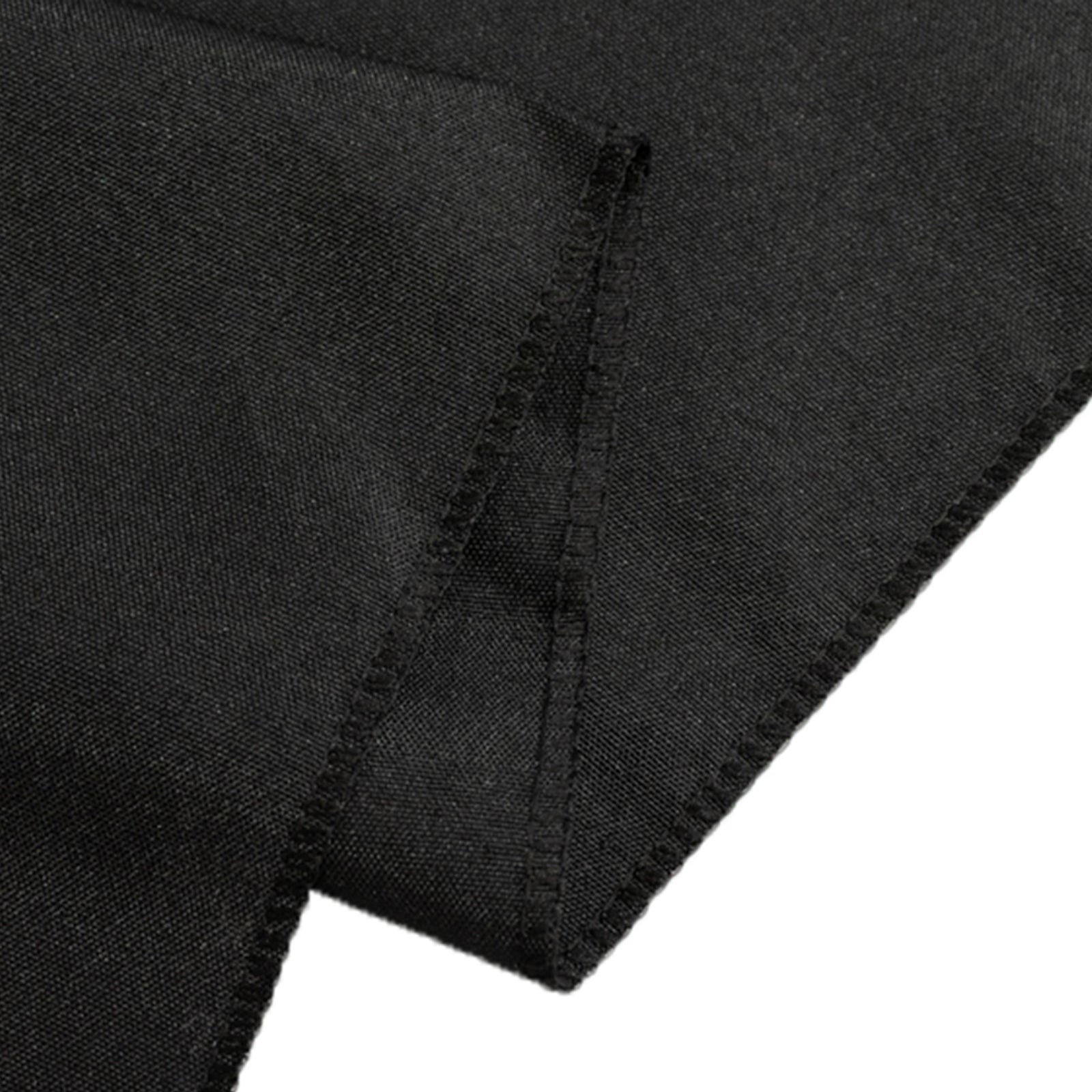 Fitted Polyester 72"x24"x30" Rectangle Tablecloth Black - Perfect Fit for Special Size Tables