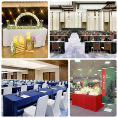 Fitted Polyester 72"x30" Rectangle Tablecloth White with Open Back Design - Easy to Maintain and Wrinkle-Resistant Table Cover for Trade Shows & Displays