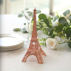 Eiffel Tower Table Centerpiece Metal Rose Gold - Stylish Decorative Cake Topper for Parties & Gatherings 10"
