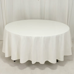Cotton Blend 108" Round Tablecloth Ivory - Wrinkle-Resistant Design