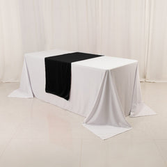 Wide Polyester 24"x72" Table Runner Black - Durable Trade Show Table Linen