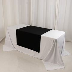Wide Polyester 36"x72" Table Runner Black - Durable Trade Show Table Linen