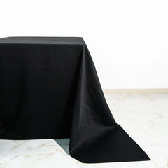 100% Cotton 90"x90" Square Tablecloth Black Linen - Soft & Breathable Fabric Table Cover
