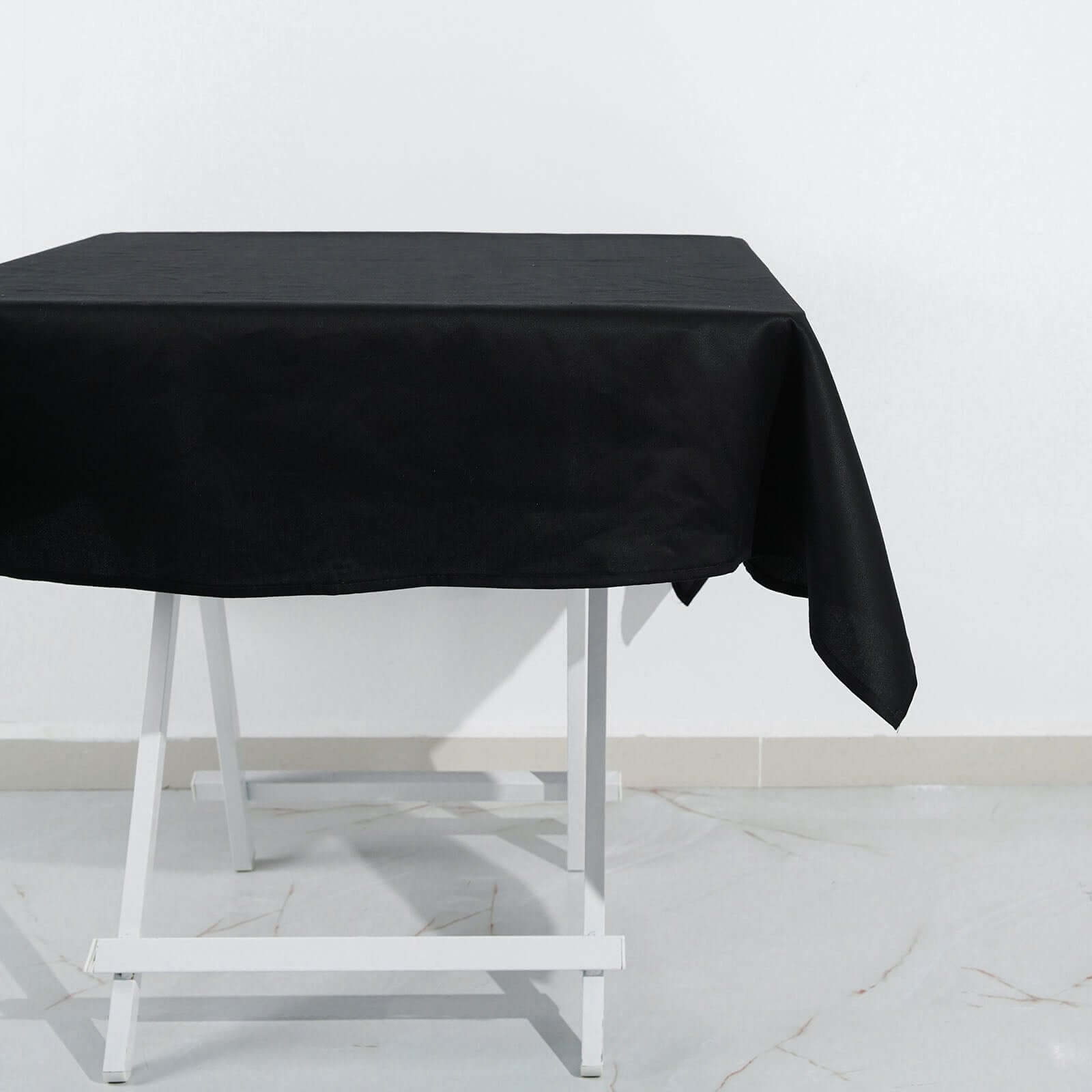 100% Cotton 54"x54" Square Tablecloth Black Linen - Soft & Breathable Fabric Table Cover