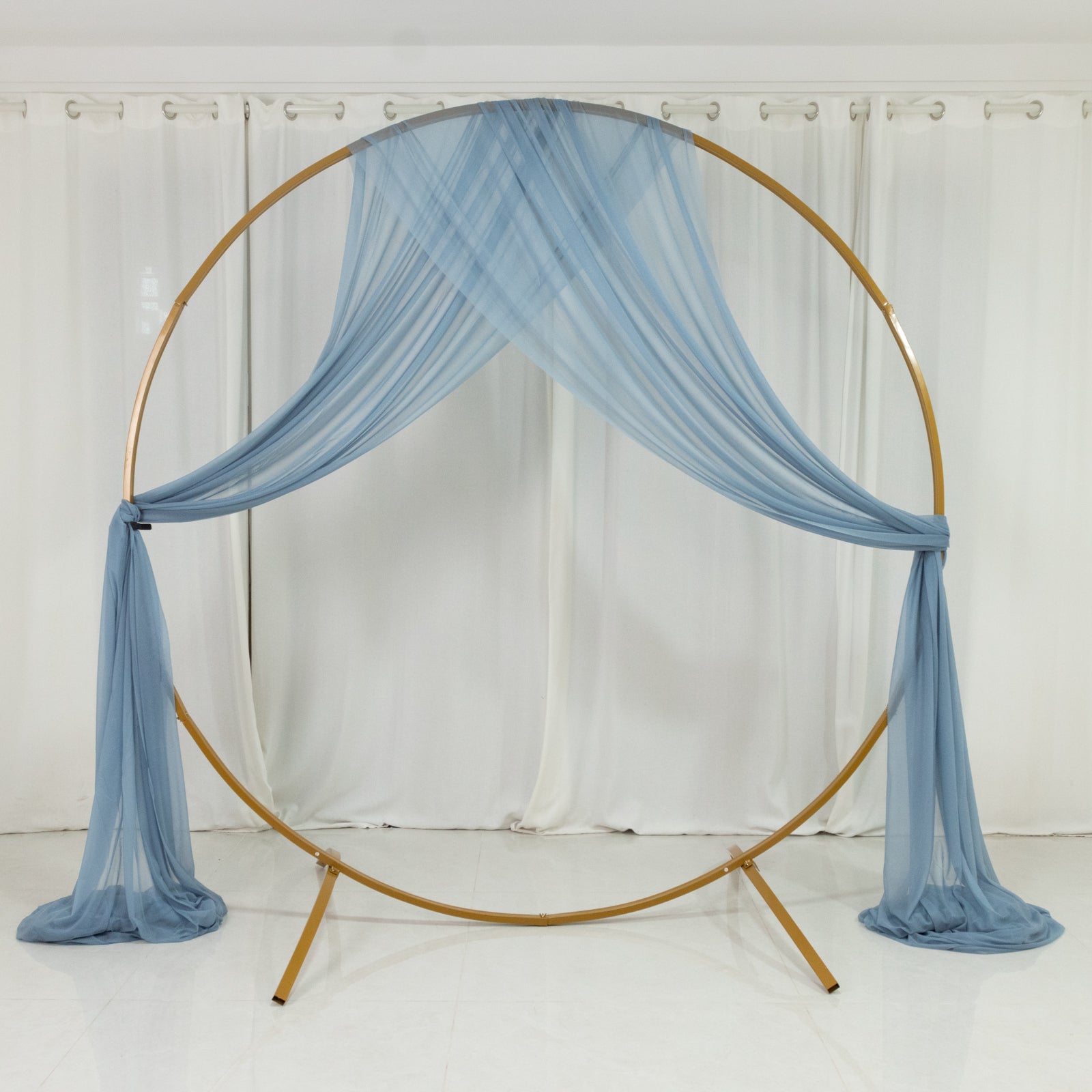 Dusty Blue Sheer Backdrop Drape – 5ftx32ft Wedding Arch & Ceiling Decor Panel, Wrinkle Free with Soft Shimmer