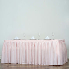 Polyester 21ft Table Skirt Blush - Classic Pleated Design
