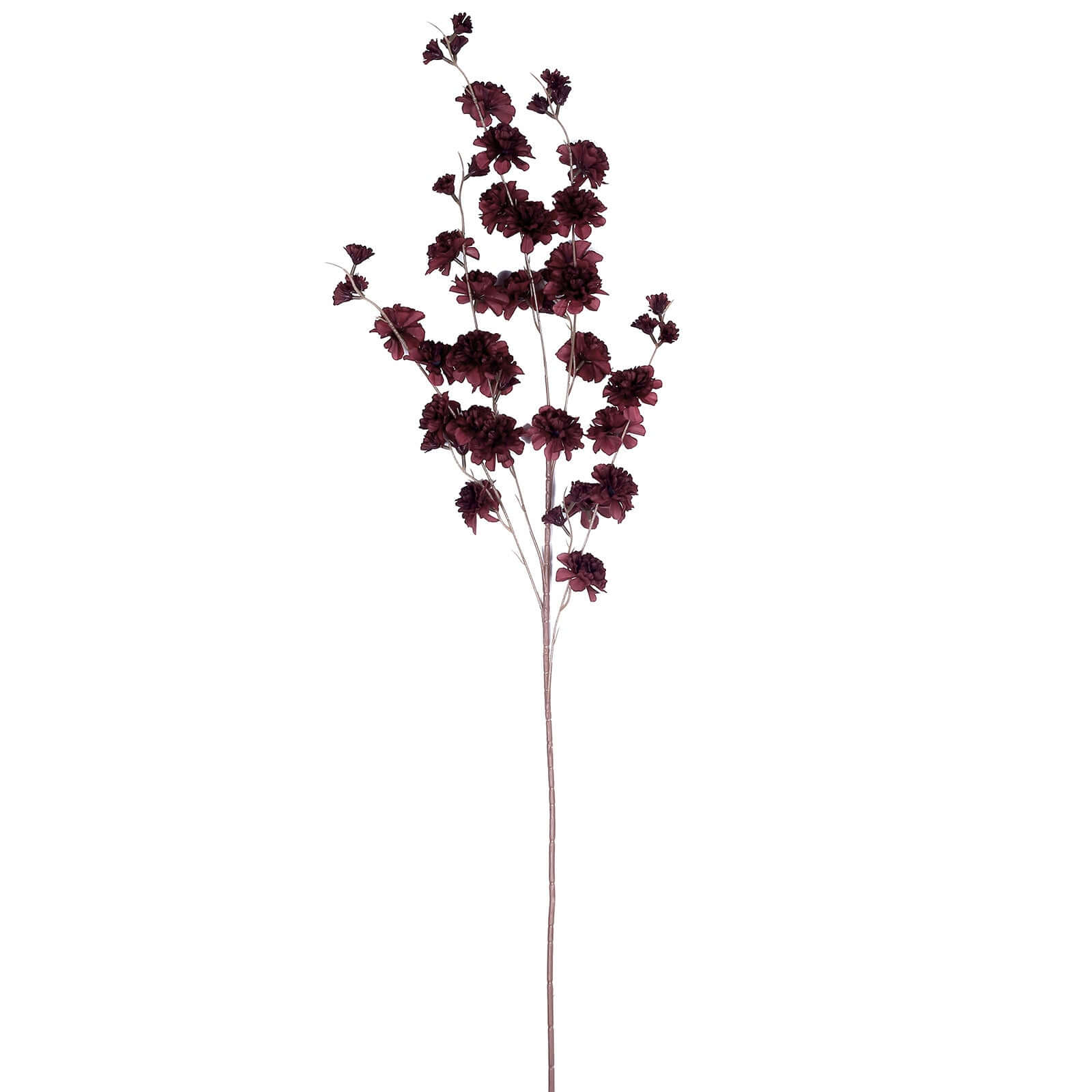 2 Branches 42" Tall Burgundy Artificial Silk Carnation Flower Stems