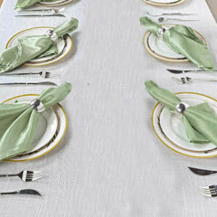 5 Pack Satin 20"x20" Napkins Sage Green - Luxurious Shine & Smooth Dinner Napkins