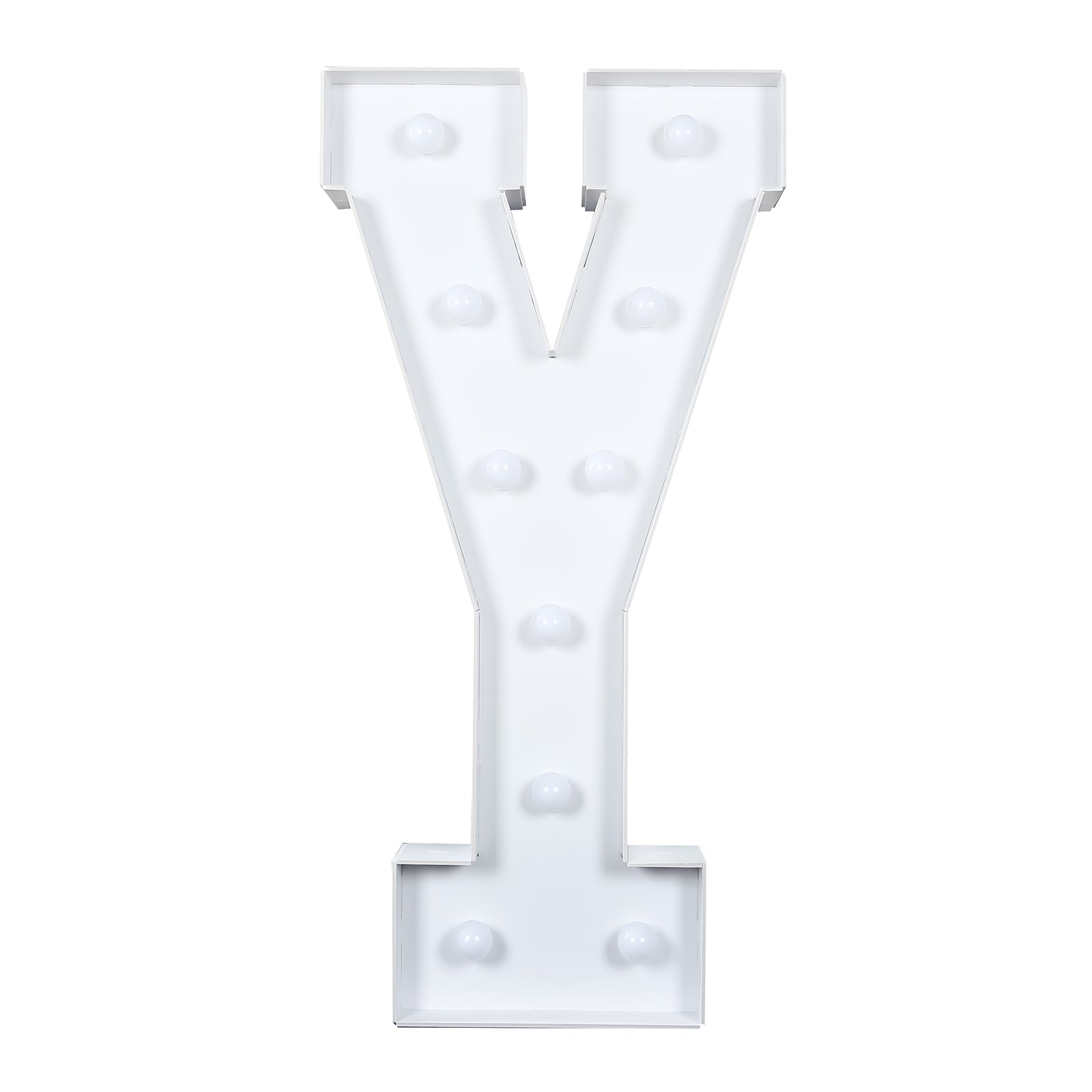 Giant LED Marquee Light Up Letter "Y", White 4ft Pre-Cut Foam Board with 10 Warm White Battery Operated LEDs, Glue Gun and Sticks