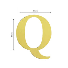 4-Pack Stickers Banner Custom Alphabet "Q" Design Gold - Text Stick-On Decorative Letters 5"