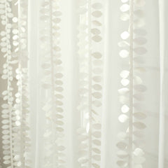 Taffeta Ribbon Sash with 4" Leaf Petal Design Ivory 50ft - Sophisticated Artificial Fabric Garland
