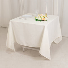 Cotton Blend 70"x70" Square Tablecloth Ivory - Wrinkle-Resistant Fabric Table Cover