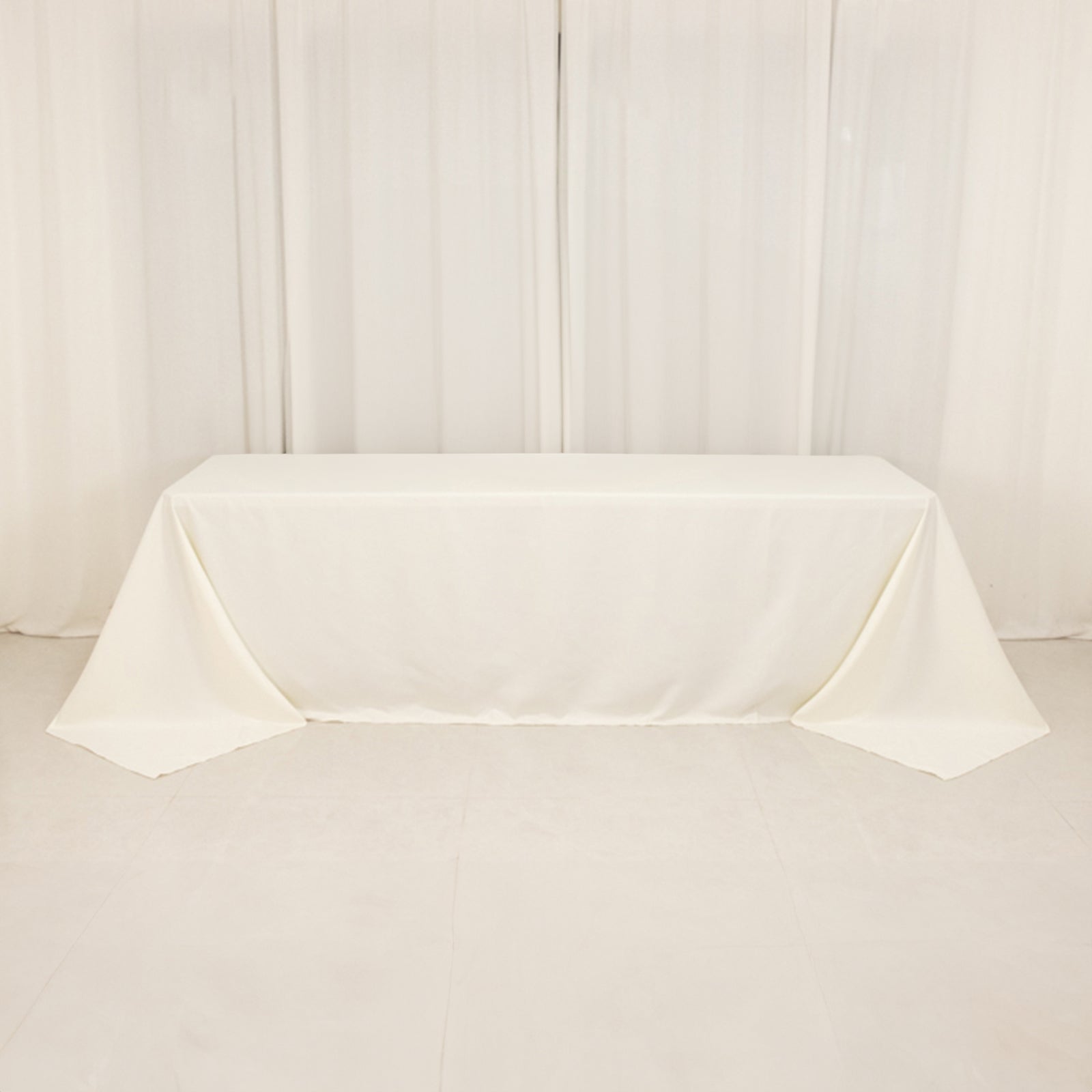 Cotton Blend 90"x156" Rectangle Tablecloth Ivory - Seamless Wrinkle-Resistant Table Cover