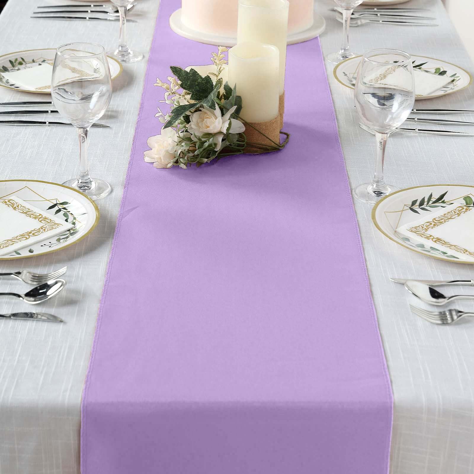 Polyester 12"x108" Table Runner Lavender - Durable & Wrinkle-Resistant Table Decor