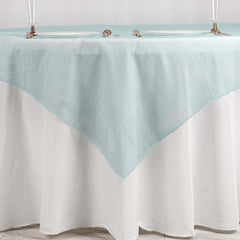 Organza 72"x72" Table Overlay Square Tablecloth Light Blue - Sheer Table Cover