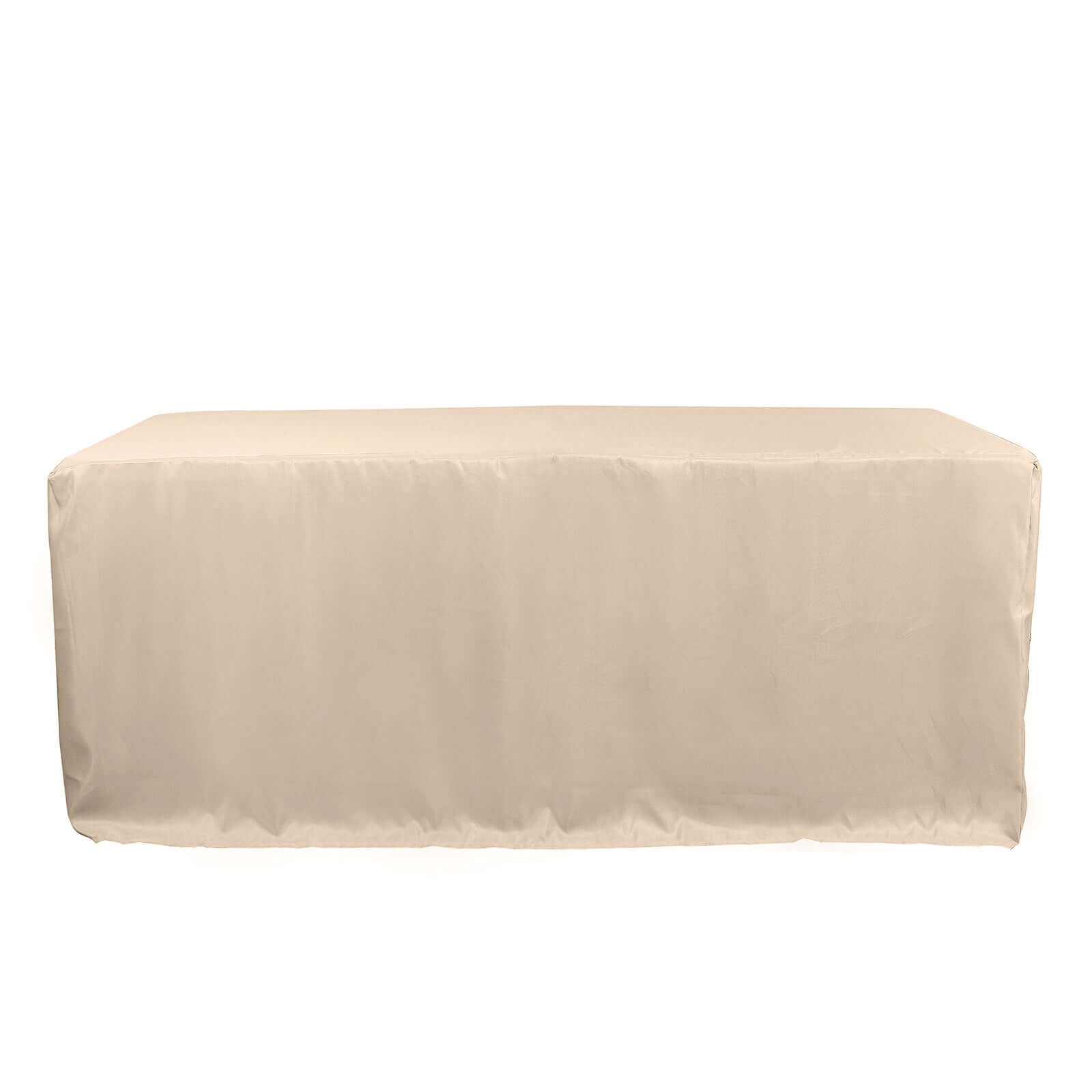 Fitted Polyester 72"x30" Rectangle Tablecloth Nude - Durable Table Cover