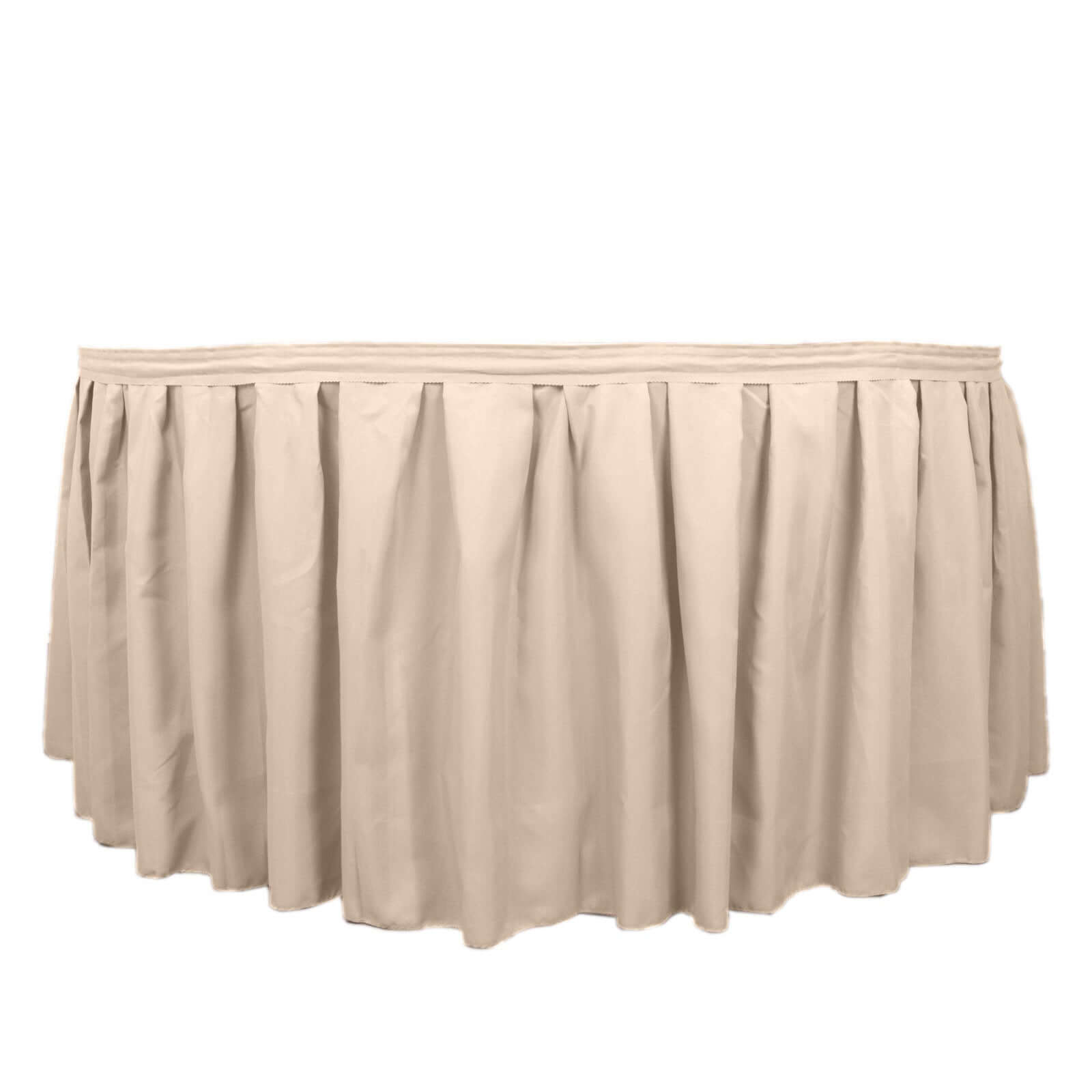 Polyester 21ft Table Skirt Nude - Classic Pleated Design