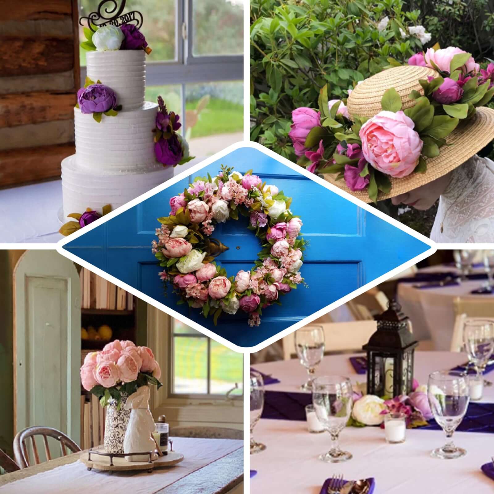 10-Pack Artificial Peony Flower Heads Blush - Versatile Faux Craft Flowers for DIY Event Styling Scrapbooking & Floral Arrangements 3"