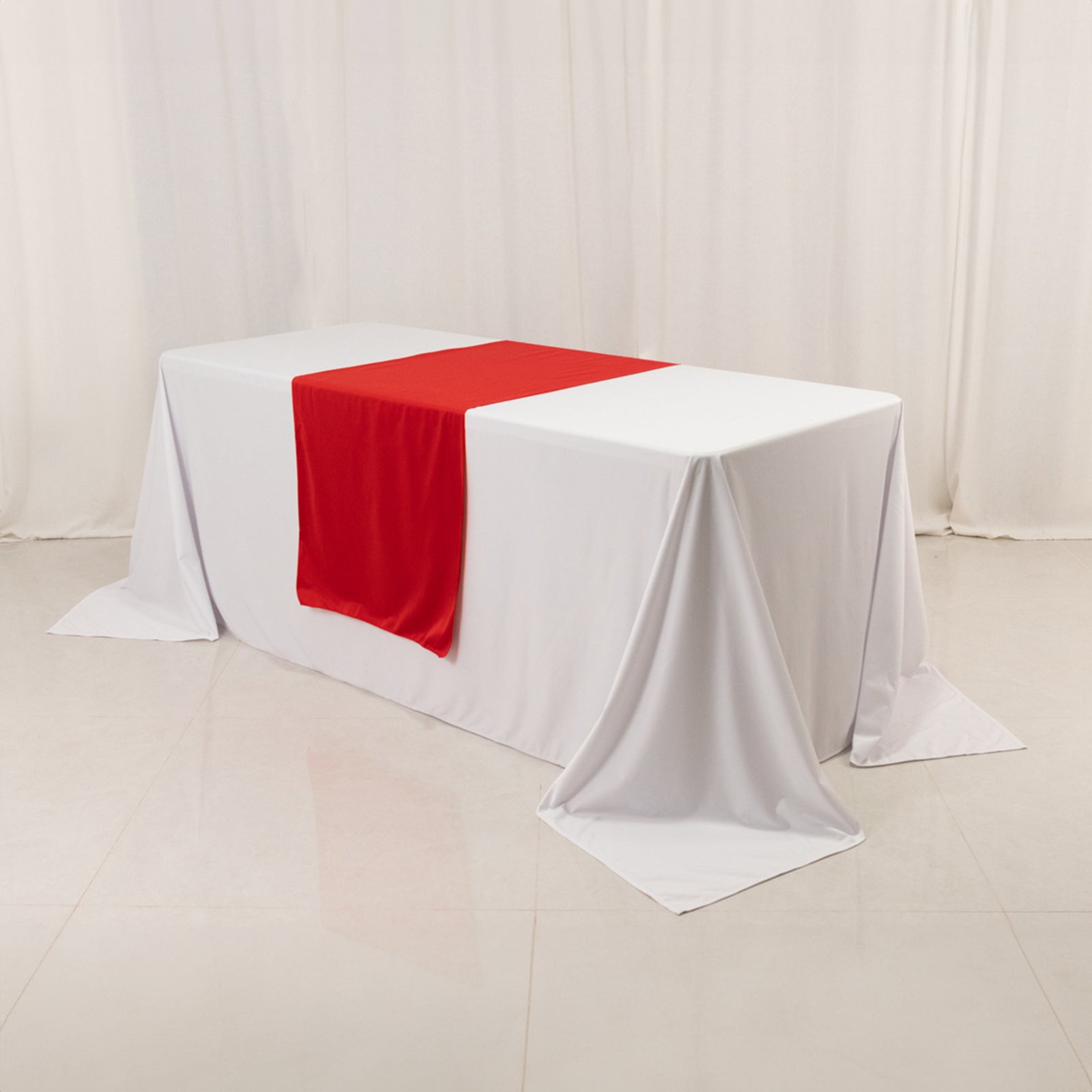 Scuba Polyester 24"x72" Wide Table Runner Red - Wrinkle-Free Table Linen