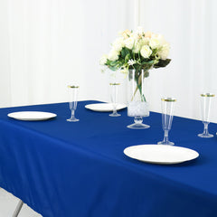 Cotton Blend 60"x102" Rectangle Tablecloth Royal Blue - Wrinkle-Resistant Table Cover