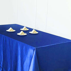Satin Rectangular 90"x156" Tablecloth Royal Blue - Seamless Table Cover