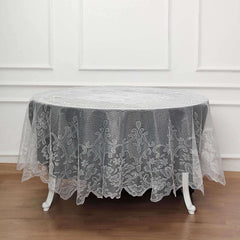 Lace 90" Round Tablecloth Ivory - Premium Design for Versatile Table Decor